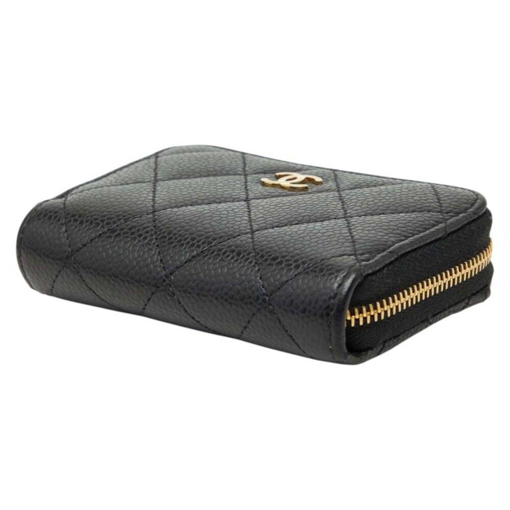 CHANEL Authentic Black Caviar Leather Logo Wallet - Picture 4 of 9